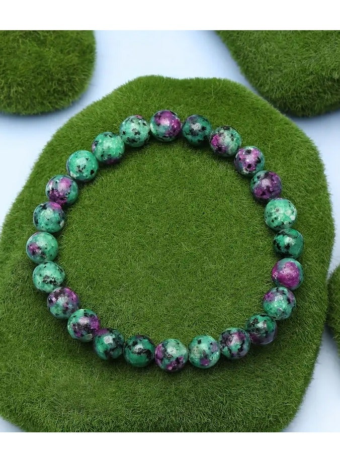 جلوسكي سوار تخفيف الإجهاد المرن الخرز الخضراء الطبيعي، هدية لكل من الرجال والنساء. - Image 4