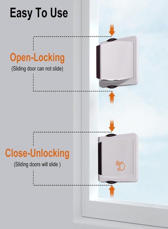 موكا قفل باب منزلق من موكا | قفل أمان للأطفال لاصق من 3M للأبواب الزجاجية المنزلقة والنوافذ والخزائن والأدراج | أمان للأطفال والحيوانات الأليفة | لا يحتاج إلى ثقب | بني | عبوة من قطعتين - Image 3