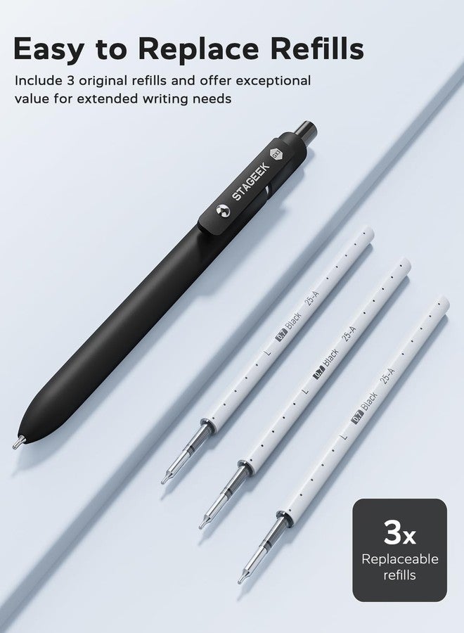 STAGEEK Black Gel Pens GX3, 12Pcs Fine Point Smooth Writing Pens with 3 Extra Refills, Quick Dry Black Ink Pens for Journaling, Office, Note Taking, School Supplies, Nurse Aesthetic(Black) - Image 2