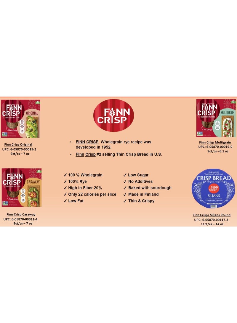 Finn Crisp Multigrain Sourdough Rye Thins 6.1oz/175g - Image 4