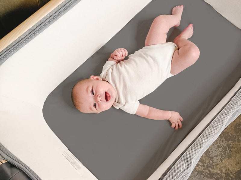 BaeBae Goods Bassinet Bed Sheets â€“ Premium Bassinet Fitted Sheet for Halo, Mika Micky, Maxi Cosi & Others - 4 Pack 100% Jersey Knit - Bassinet Bedding for Standard Size Oval or Halo Bassinet Pads for Boys & Girls - Image 5