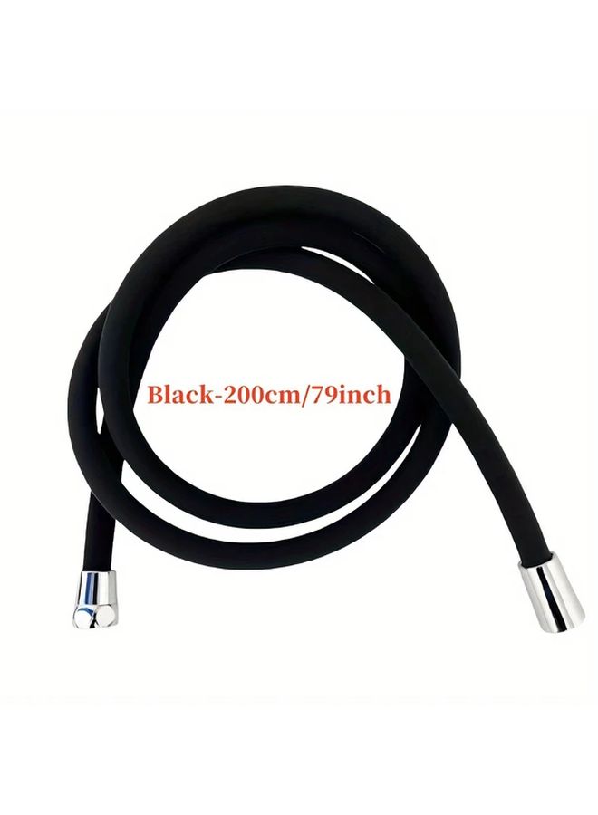 79 Inch Black Handheld Shower Head Extension Hose Adjustable Height Kink Resistant Easy Installation - Image 3