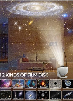 BORTONY Galaxy Projector Light with 12 Film Discs, Planetarium Star Projector, Starry Sky Night Light, Nebula/Moon/Celestial Galaxy Projector for Adults Kids Bedroom Decoration  - Image 5