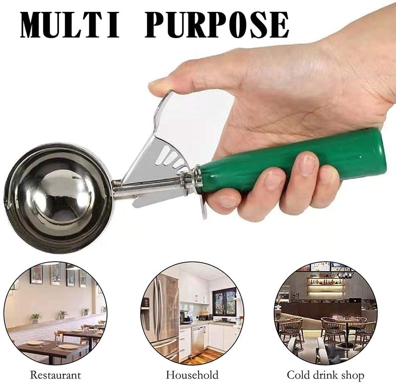 Clazkit Ice Cream Scoop | Push Button | Stainless Steel Ice Cream Scoop with Ergonomic Handle – Heavy Duty, Rust-Resistant Dessert Scooper | Color May Vary - Image 3
