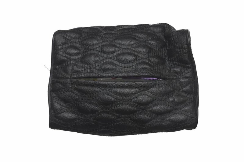 حافظة مناديل سيارة  (جلد اسود )