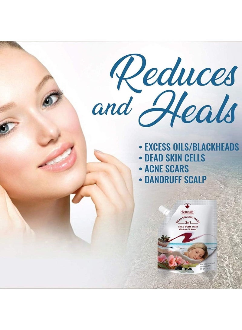 ناتشوراليز قناع طين البحر الميت الطبيعي للجسم بزيت الأرجان 500 جرام - Image 3