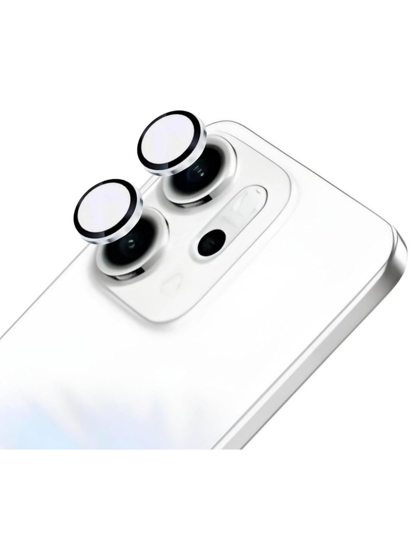 Glass Camera Lens Frame Protector Compatible For Oppo Reno 14 - Silver - Image 1