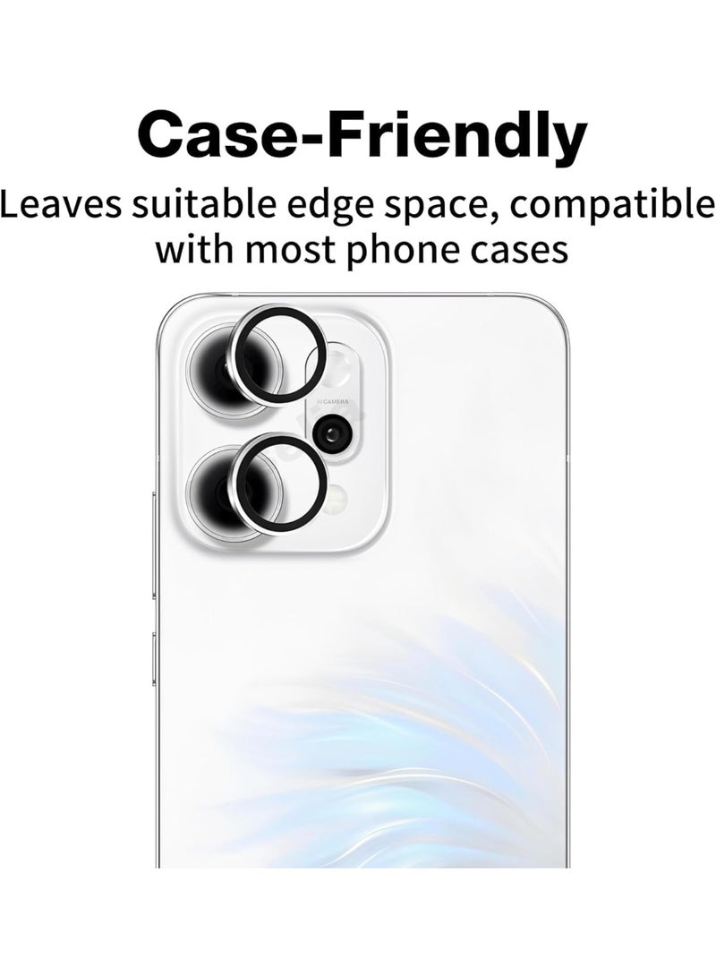 Glass Camera Lens Frame Protector Compatible For Oppo Reno 14 - Silver - Image 4