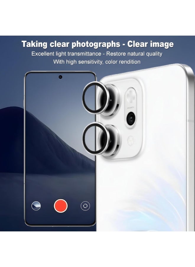 Glass Camera Lens Frame Protector Compatible For Oppo Reno 14 - Silver - Image 5
