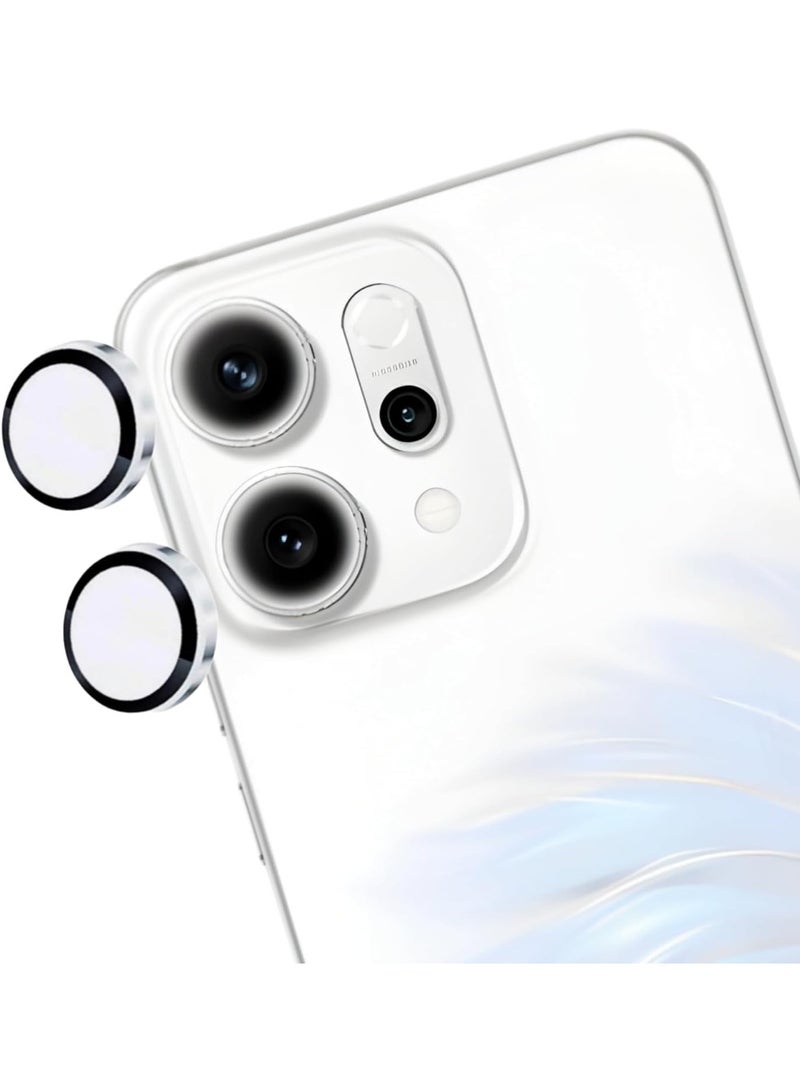 Glass Camera Lens Frame Protector Compatible For Oppo Reno 14 - Silver - Image 2