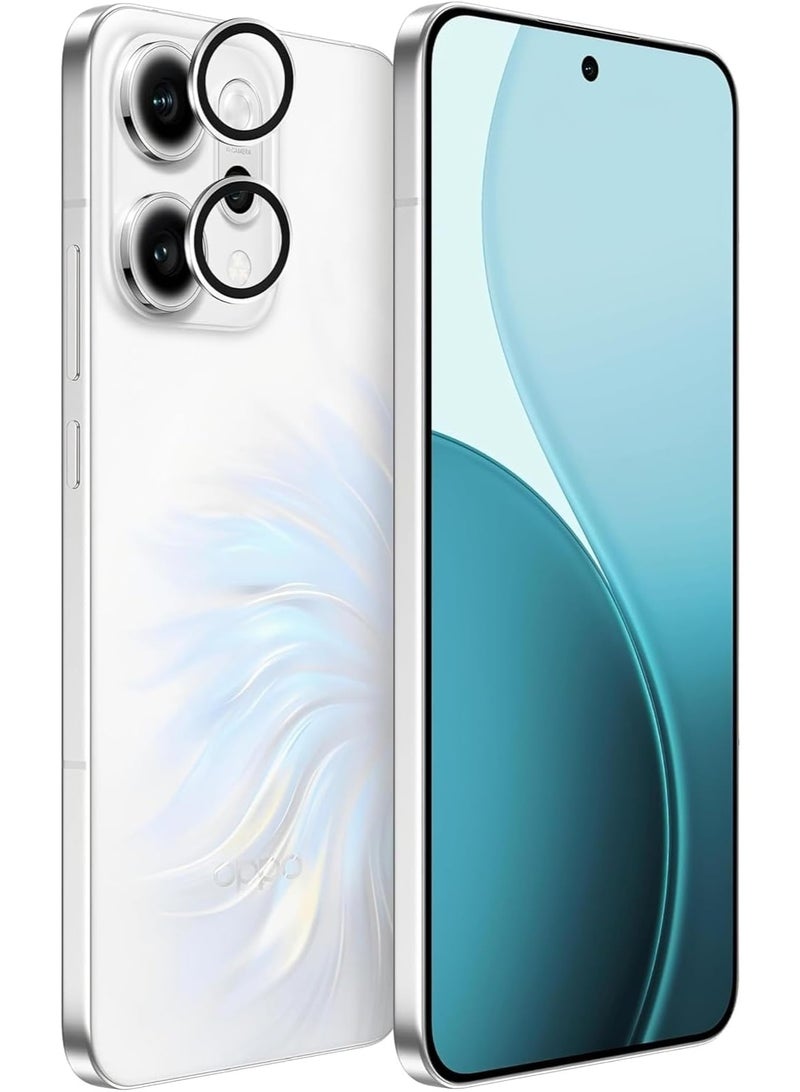 Glass Camera Lens Frame Protector Compatible For Oppo Reno 14 - Silver - Image 3