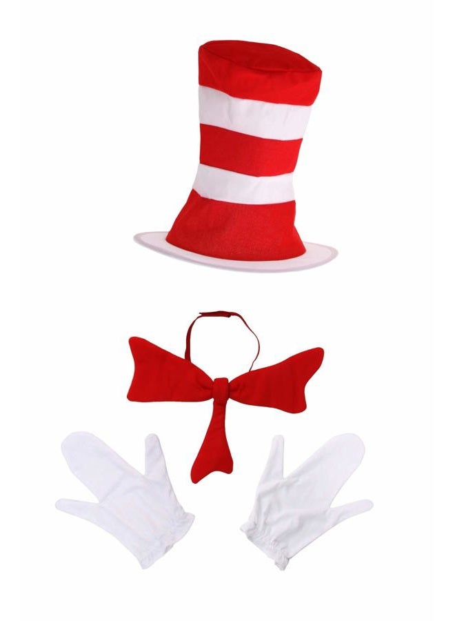 elope Dr. Seuss Cat in The Hat Costume Accessory Kit for Kids Standard Black,White - Image 3