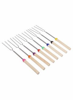 Marshmallow Roasting Sticks with Wooden Handle and Carrying Pouch Set of 8