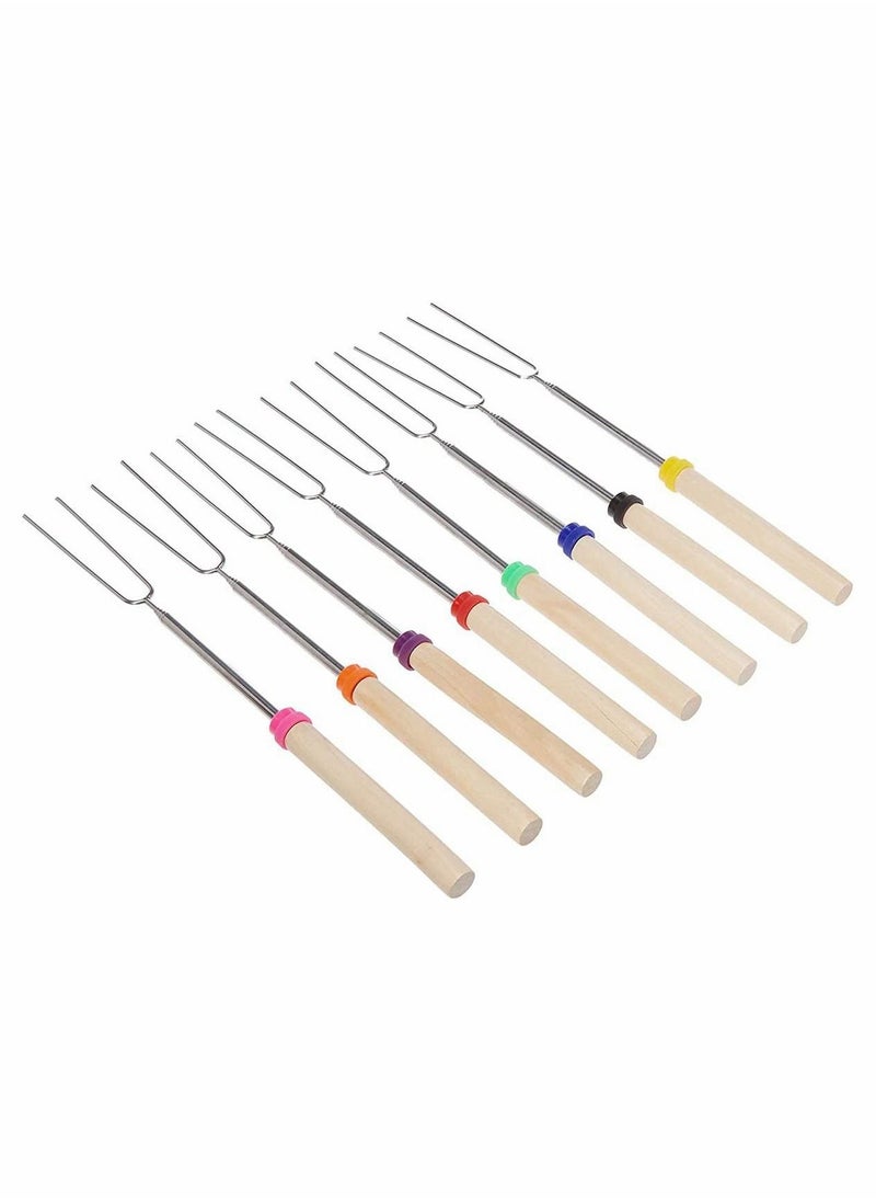 Excefore - Marshmallow Roasting Sticks with Wooden Handle and Carrying Pouch Set of 8 - Image 1