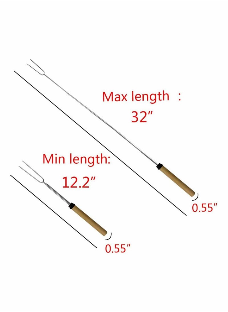 Excefore - Marshmallow Roasting Sticks with Wooden Handle and Carrying Pouch Set of 8 - Image 1