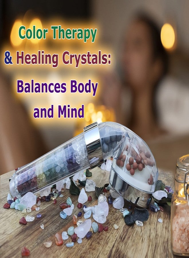 BBJohn Chakra Crystal Shower Head LED Lights. Color Changing. Natural Gemstones. Healing Crystals. Water Purification. Mineral. Ph Balance. Healing Energy. 7 Stones. Water Filtering. Bathroom - Image 5