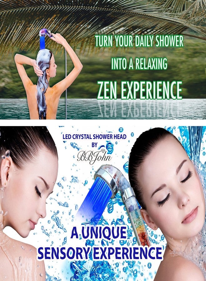 BBJohn Chakra Crystal Shower Head LED Lights. Color Changing. Natural Gemstones. Healing Crystals. Water Purification. Mineral. Ph Balance. Healing Energy. 7 Stones. Water Filtering. Bathroom - Image 4