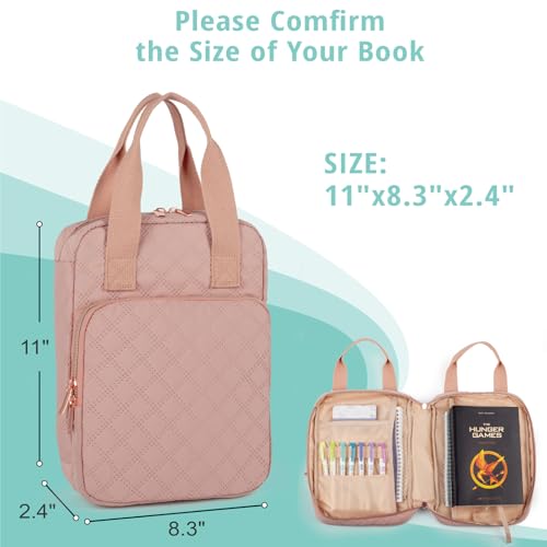 Bunnychill Bible Cover for Women, Bible Case with Handles,Carrying Bible Bag Scripture Case Church Bag Bible Protective with a Zippered Front Pocket & Velcro Back Pocket - Image 5