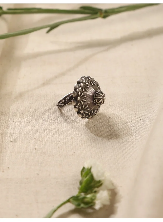 trueBrowns trueBrowns Silver Engraved Ring