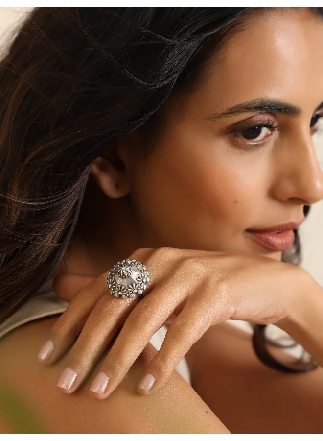 trueBrowns trueBrowns Silver Engraved Ring