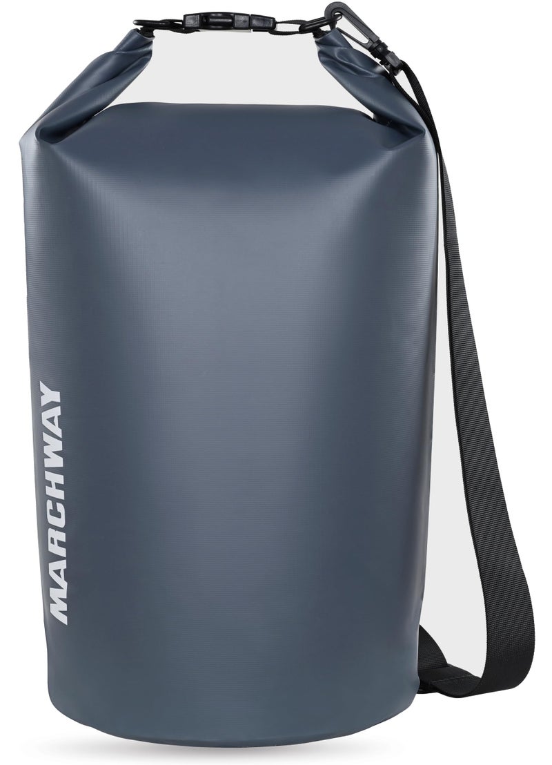 MARCHWAY Floating Waterproof Dry Bag Backpack 5L10L20L30L40L Roll Top Sack Keeps Gear Dry for Kayaking Rafting Boating Swimming Camping Hiking Beach Fishing Grey 5L - Image 2