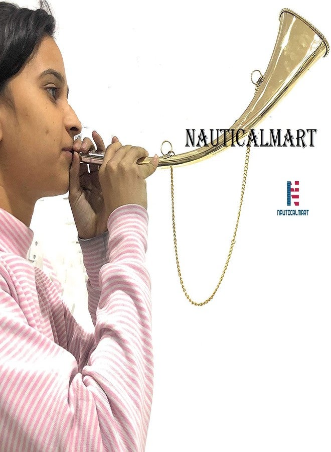 NAUTICALMART بوق ضباب بحري نحاسي إشارة صفارة إعادة إنتاج عتيقة صوت واضح بوق - Image 3