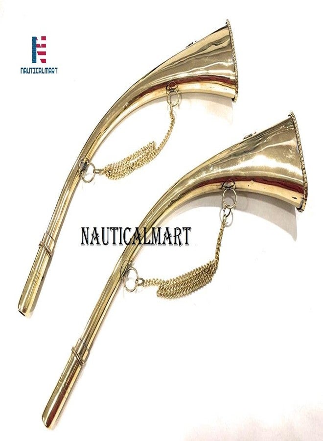 NAUTICALMART بوق ضباب بحري نحاسي إشارة صفارة إعادة إنتاج عتيقة صوت واضح بوق - Image 5