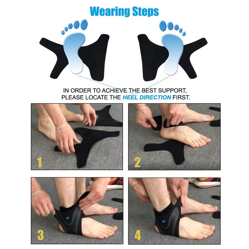 Xemz Ankle Brace Support Sleeve Adjustable Breathable Elastic Ankle Brace Sleeve for Basketball Sports Joint Arch Support Foot Ankle Heel 1 Pair L - Image 5