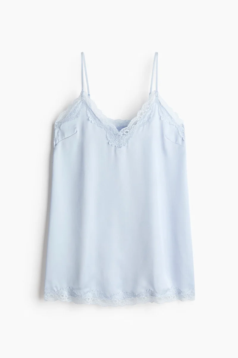 H&M Lace-trimmed satin nightslip
