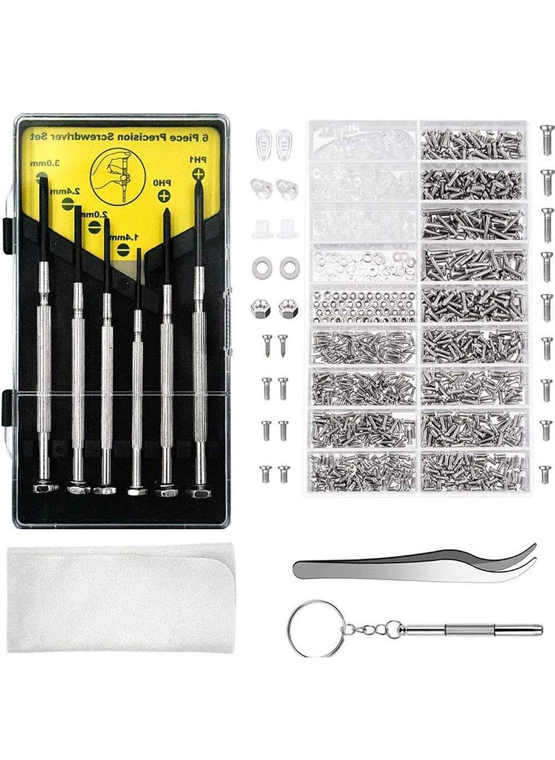 DIY Crafts Diy Crafts CTDIYHI47664 Kit Eyeglass Repair Kit Sunglasses Repair Kit With Nose Pads Screws Screwdriver Tweezers Pack of 1 Set Kit 5 Multicolor 