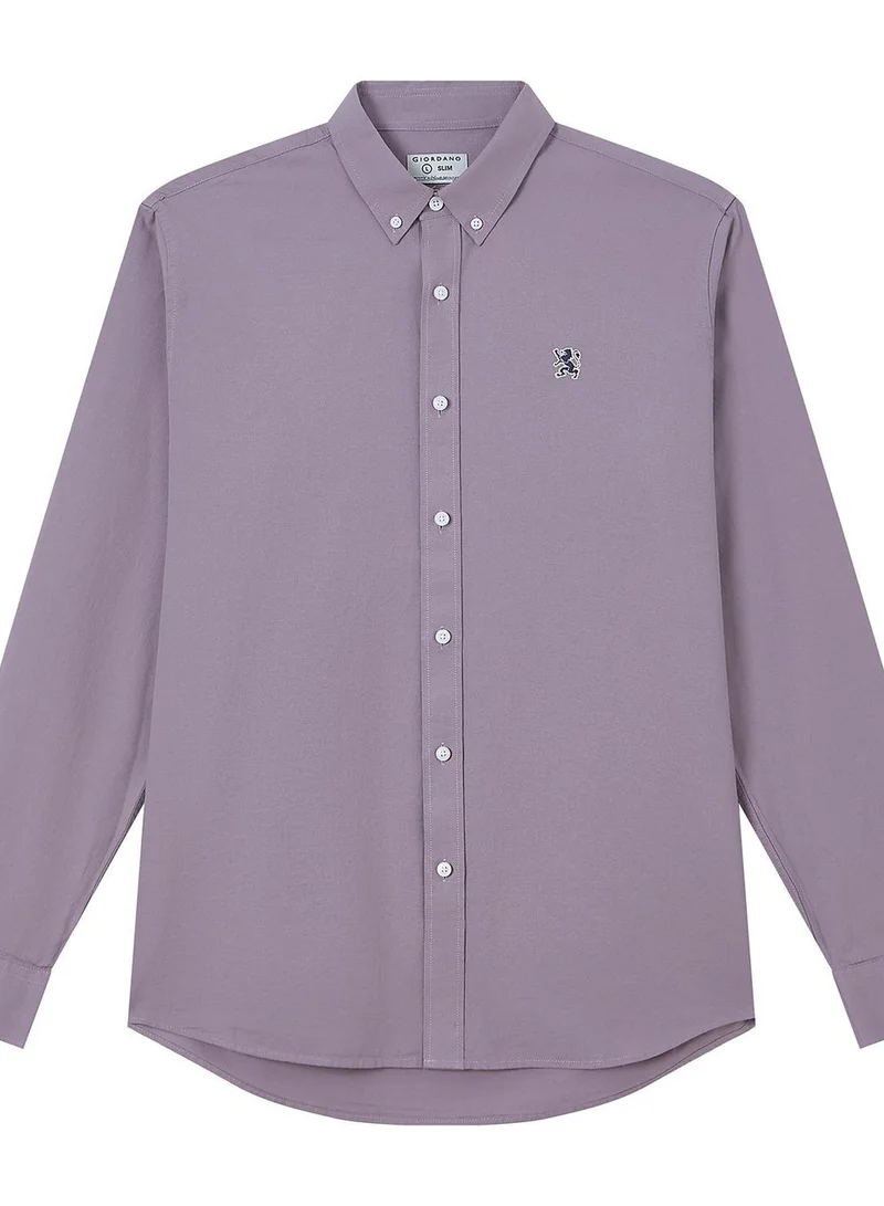 Men’s Cotton Slim Oxford Shirt with Embroidery