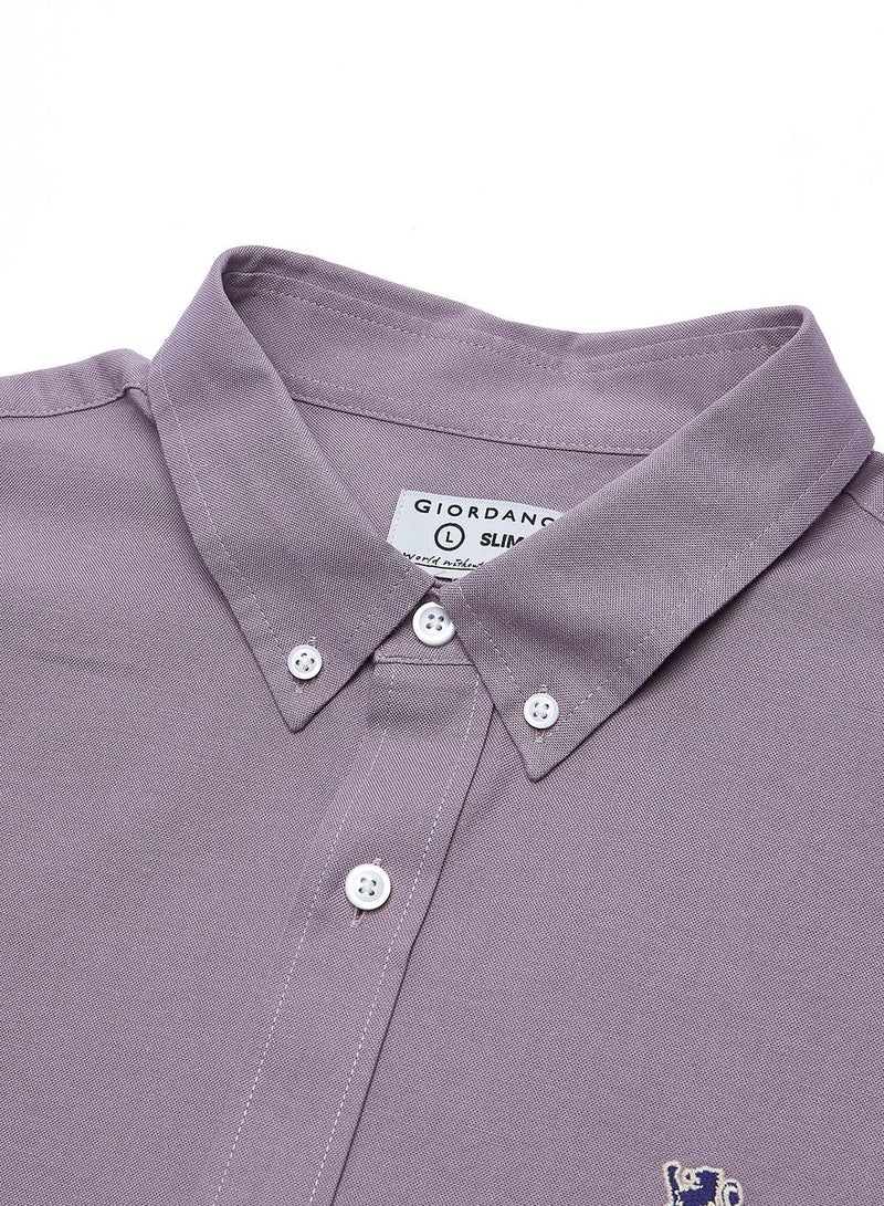 GIORDANO Men’s Cotton Slim Oxford Shirt with Embroidery - Image 3
