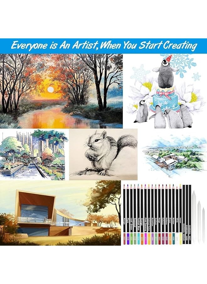 X spring Artist Colored Pencils Set 96 Pack Drawing Set Sketching Kit Art Supplies Painting Graphite Professional Art Pencils Kit Colored Pencil Set For Beginner Artists And Adults  - Image 3