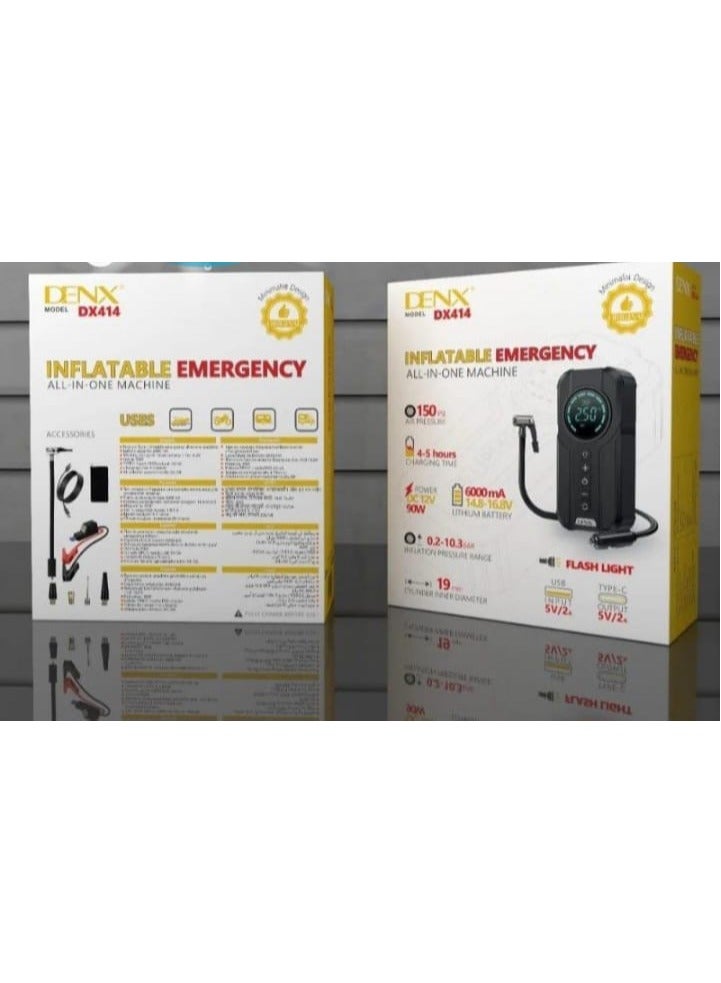 Denx Portable Battery Car Jump Starter 6000mAh Built-In Air Blower - Image 3