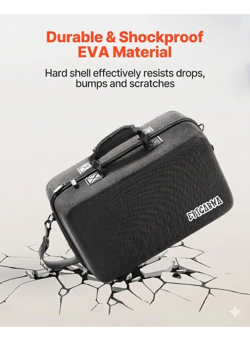 epicarma PS5 Carrying Case Travel Bag for PlayStation 5 Console – Shockproof EVA Storage Case with Padded Dividers, Soft Interior Lining & Carry Handle, Portable PS5 Console Storage Bag - Image 2