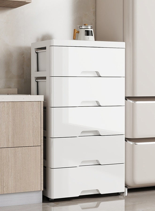 DUNISO 5-Layer Storage Cabinet  with Wheels，Environmental Space Saving Dresser Storage Tower,Multifunctional Drawer Plastic Wardrobe，Storage Drawer Units  for Toys，Snacks，Books - Image 5