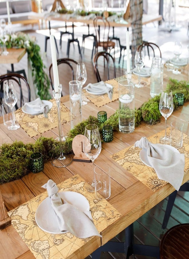 Eaasty 50 Disposable World Map Paper Placemats Vintage World Map for Old Paper Retro Style Decorative Travel Adventure Table Mat for Geography Learning Education Traveler Theme Crafts (13.4 x 9.45'') - Image 4