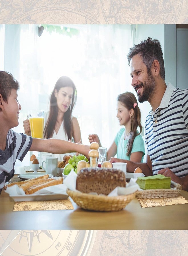 Eaasty 50 Disposable World Map Paper Placemats Vintage World Map for Old Paper Retro Style Decorative Travel Adventure Table Mat for Geography Learning Education Traveler Theme Crafts (13.4 x 9.45'') - Image 5