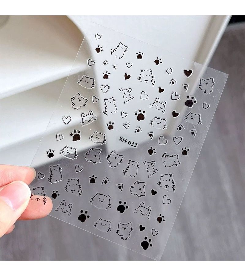 Transparent Cat Paw Heart Stickers Y2K Anime Laptop Decals Easy Apply Durable - Image 4