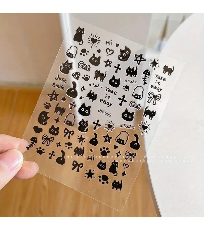 Transparent Cat Paw Heart Stickers Y2K Anime Laptop Decals Easy Apply Durable - Image 5
