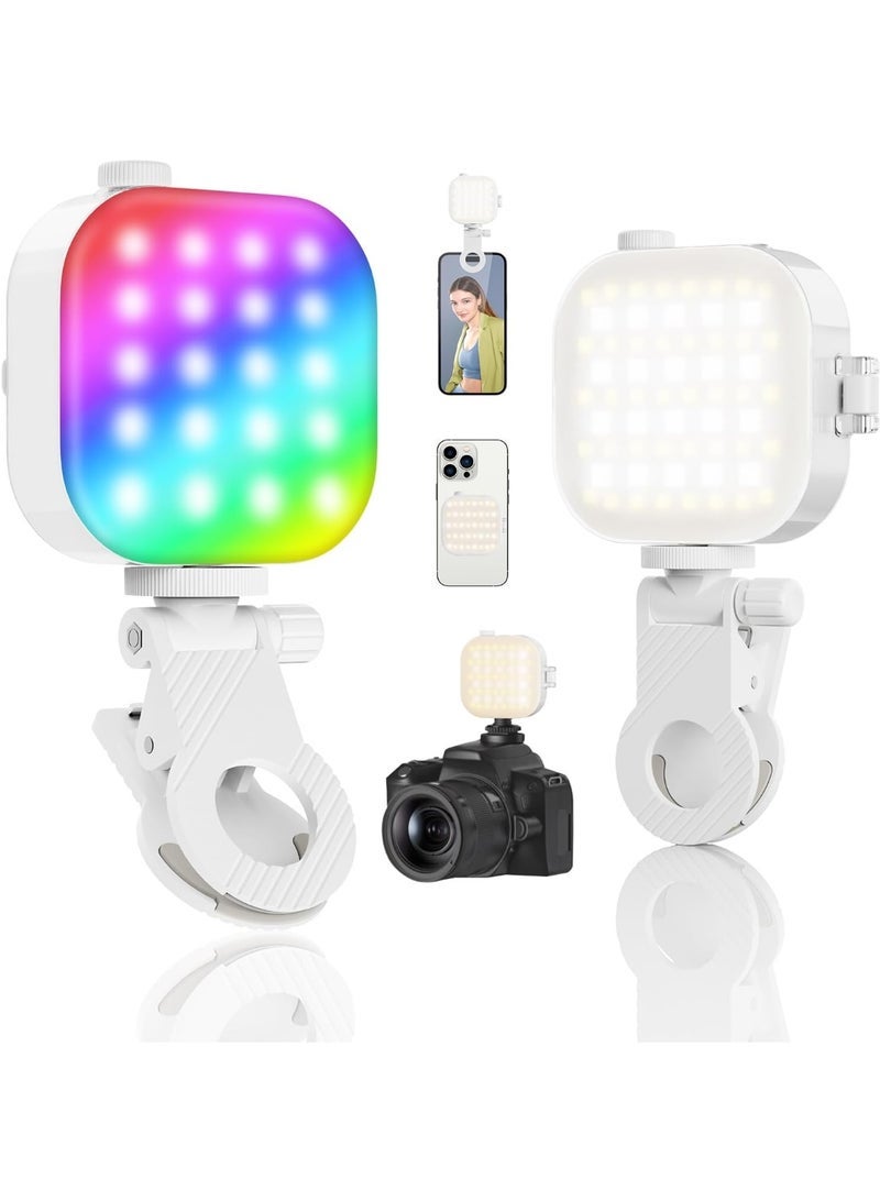 TELESIN ° Magnetic RGB Selfie Light for Photos, 2500K-9000K CRI95+ Video Light, 360° Colour LED Light, 60 Beads, 2000mAh Battery, Compatible with iPhone/Android/Laptop(Includes Holder) - Image 1