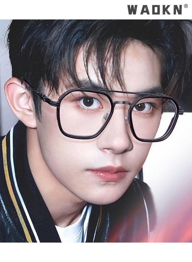 WAOKN Blue Light Blocking Glasses Blue Light Filter Computer Reading Gaming TV Phones Square Eyeglasses Fashion Anti Eyestrain Headache Eyewear for Women Men,Blue Light Filter Eyewear for Women Men Anti TV Phone Glare Eyeglasses ﻿  - Image 2