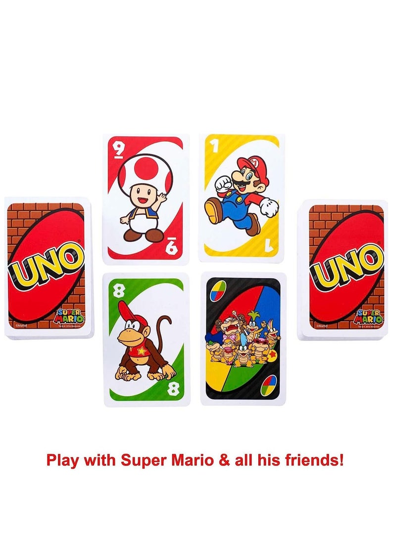 UNO Super Mario Card Game, Video Game Themed Travel Game in Collectible Storage Tin with Special Rule - Image 3