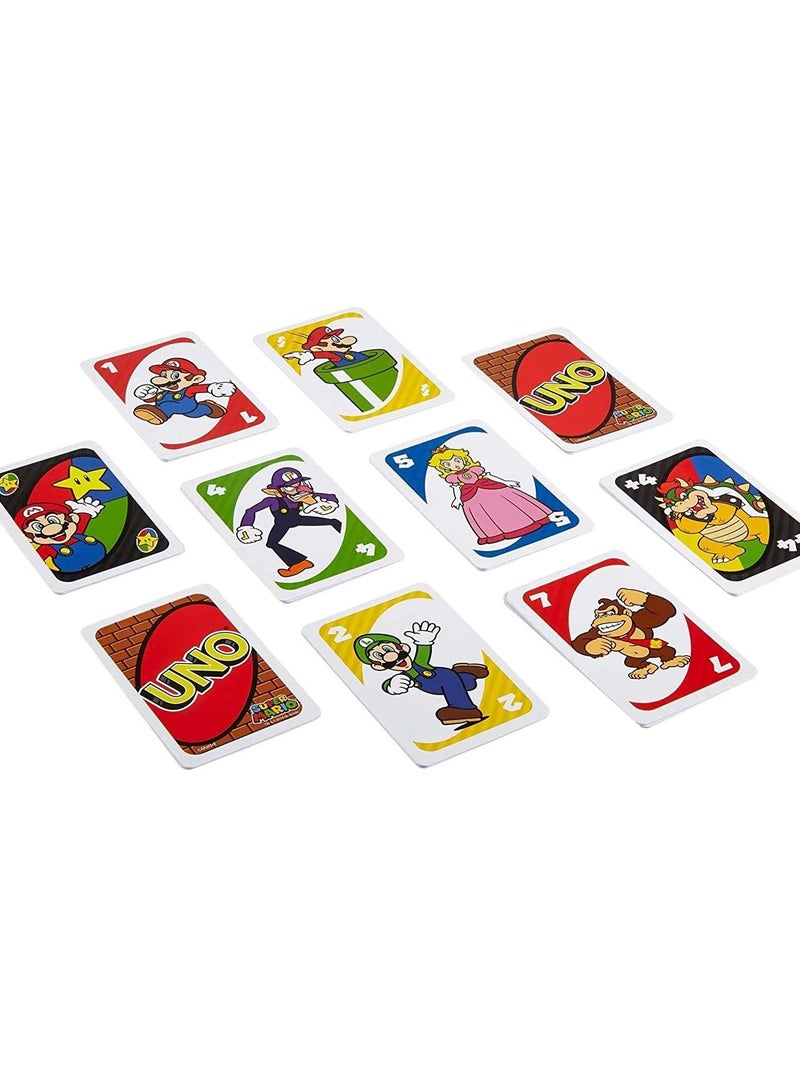 UNO Super Mario Card Game, Video Game Themed Travel Game in Collectible Storage Tin with Special Rule - Image 2