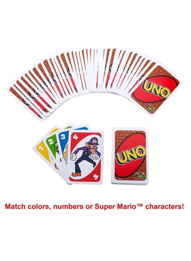UNO Super Mario Card Game, Video Game Themed Travel Game in Collectible Storage Tin with Special Rule - Image 4