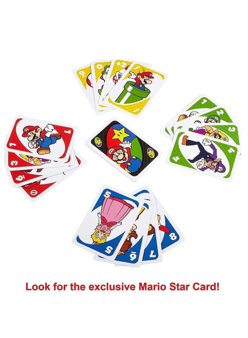 UNO Super Mario Card Game, Video Game Themed Travel Game in Collectible Storage Tin with Special Rule - Image 5
