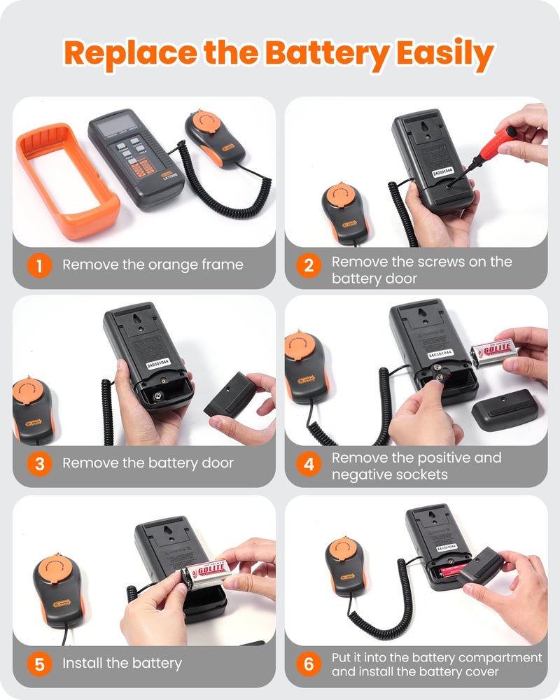 Dr.meter LX1330B Digital Illuminance Light Meter, 0-200,000 Measurement Range Lux Meter, Lighting Intensity Brightness Measurement for Indoor Outdoor, Light Meters for Plants - Image 5
