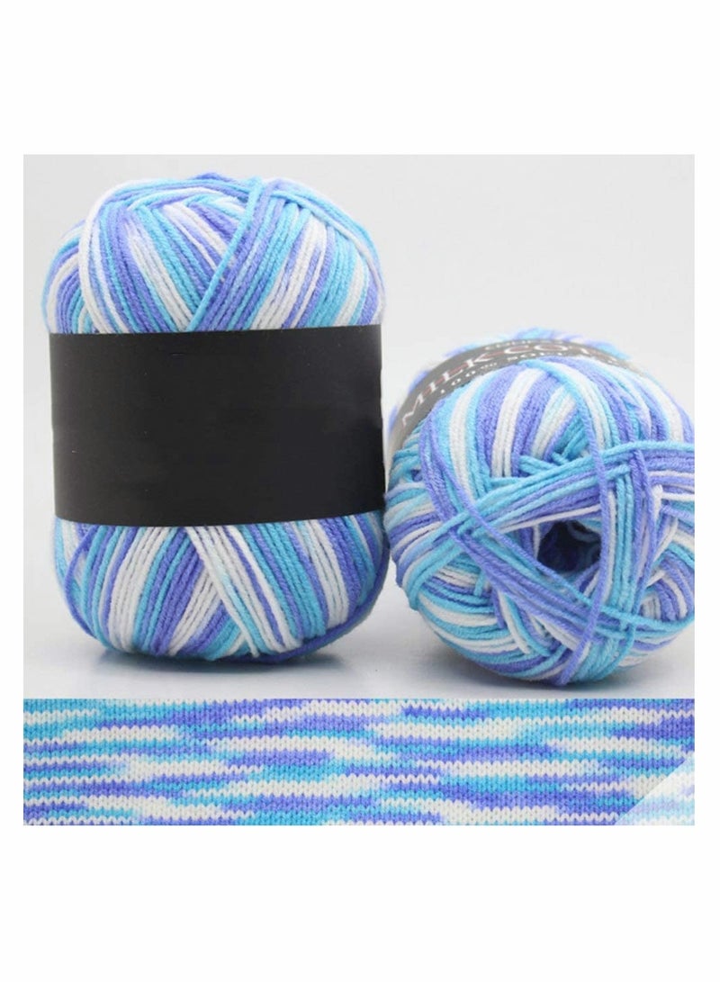 KASTWAVE Crochet Yarn Five Piece Multi-Colored, Acrylic Knitting Yarn, Hand Knitting Yarn, Weaving Yarn, Crochet Thread (Orange+Green+Yellow-Blue+White+Colorful Segment) - Image 3