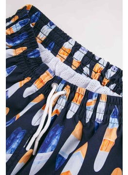 Gold Class Kidswear Surfboard Patterned Drawstring Lined Boys Swim Shorts  - Image 3