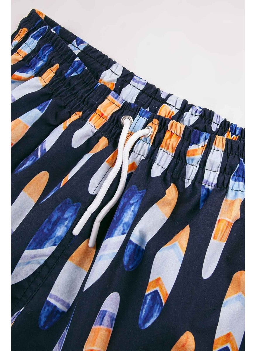 Gold Class Kidswear Surfboard Patterned Drawstring Lined Boys Swim Shorts  - Image 4